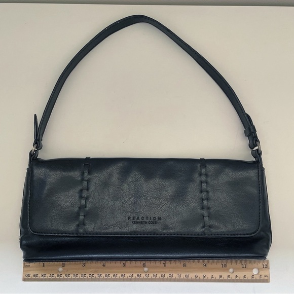 Vintage retro y2k baguette bag purse shoulder bag faux leather 90s rectangle - Picture 11 of 15